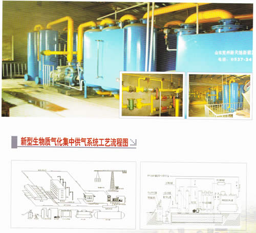 新型XJH系列生物質氣化設備工藝流程圖